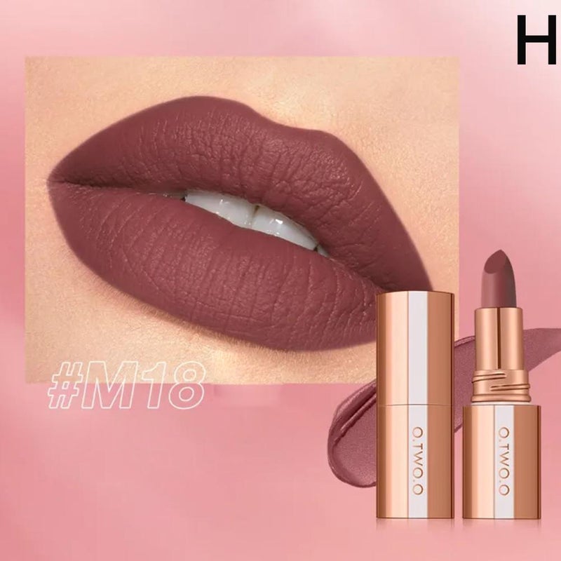 O.TWO.O Soft Nude Lipstick & Lip Balm, Long-Lasting and Waterproof, 8-Color Lipstick